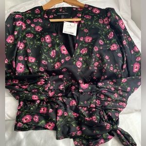 Women’s black flower printed blouse